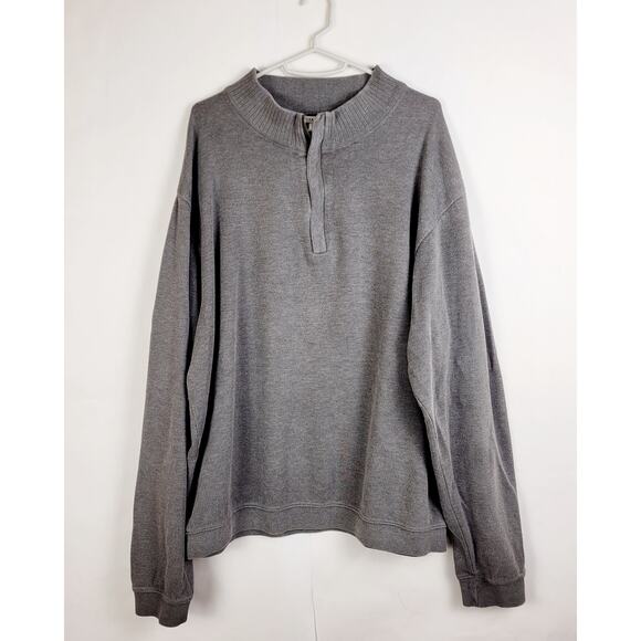Cutter and Buck grey Supima cotton quarter zip long sleeve sweatshirt Size XL - Picture 1 of 8
